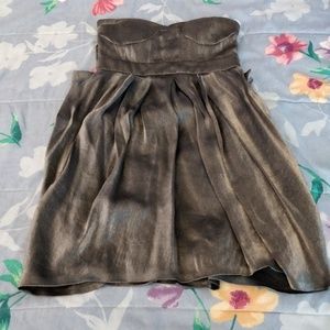 NWOT Metallic silver strapless AKIRA dress